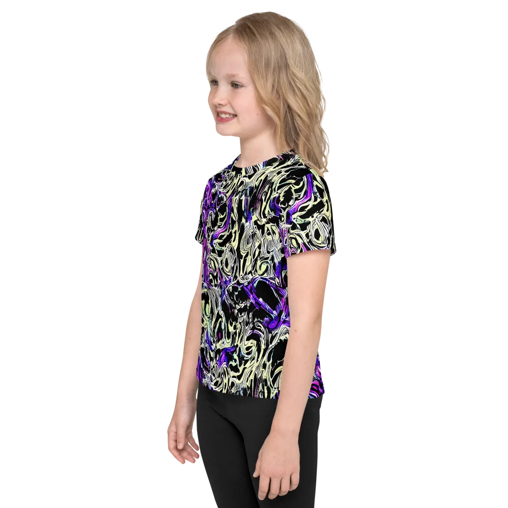 Neon Noir on Kids Crew Neck T-Shirt — Left
