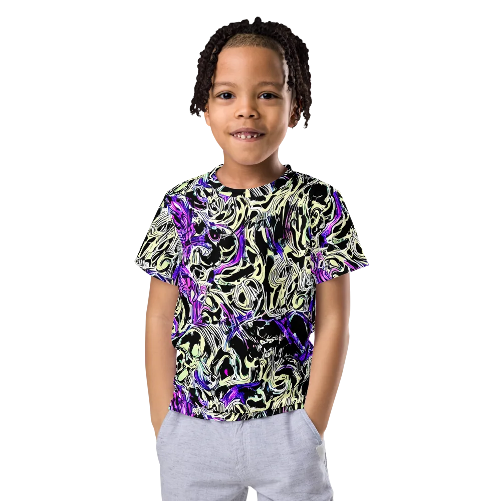 Neon Noir on Kids Crew Neck T-Shirt — Front