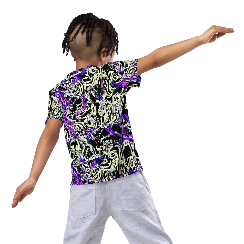 Neon Noir on Kids Crew Neck T-Shirt — Back