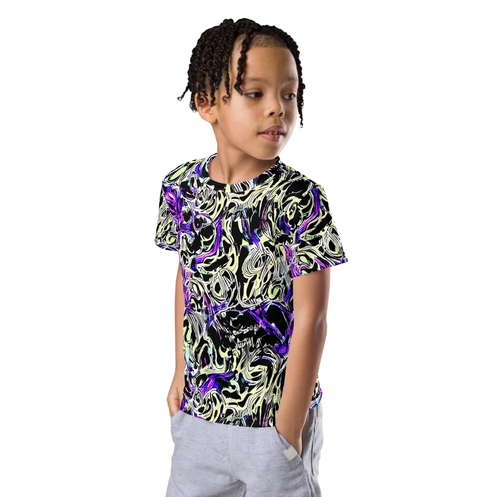 Neon Noir on Kids Crew Neck T-Shirt — Left Front