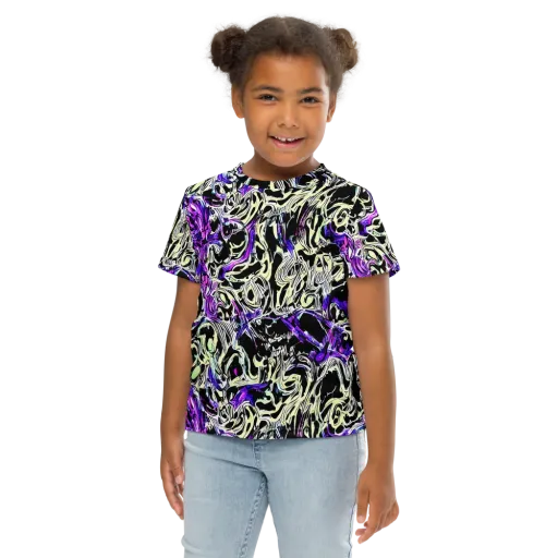 Neon Noir on a Kids Crew Neck T-Shirt