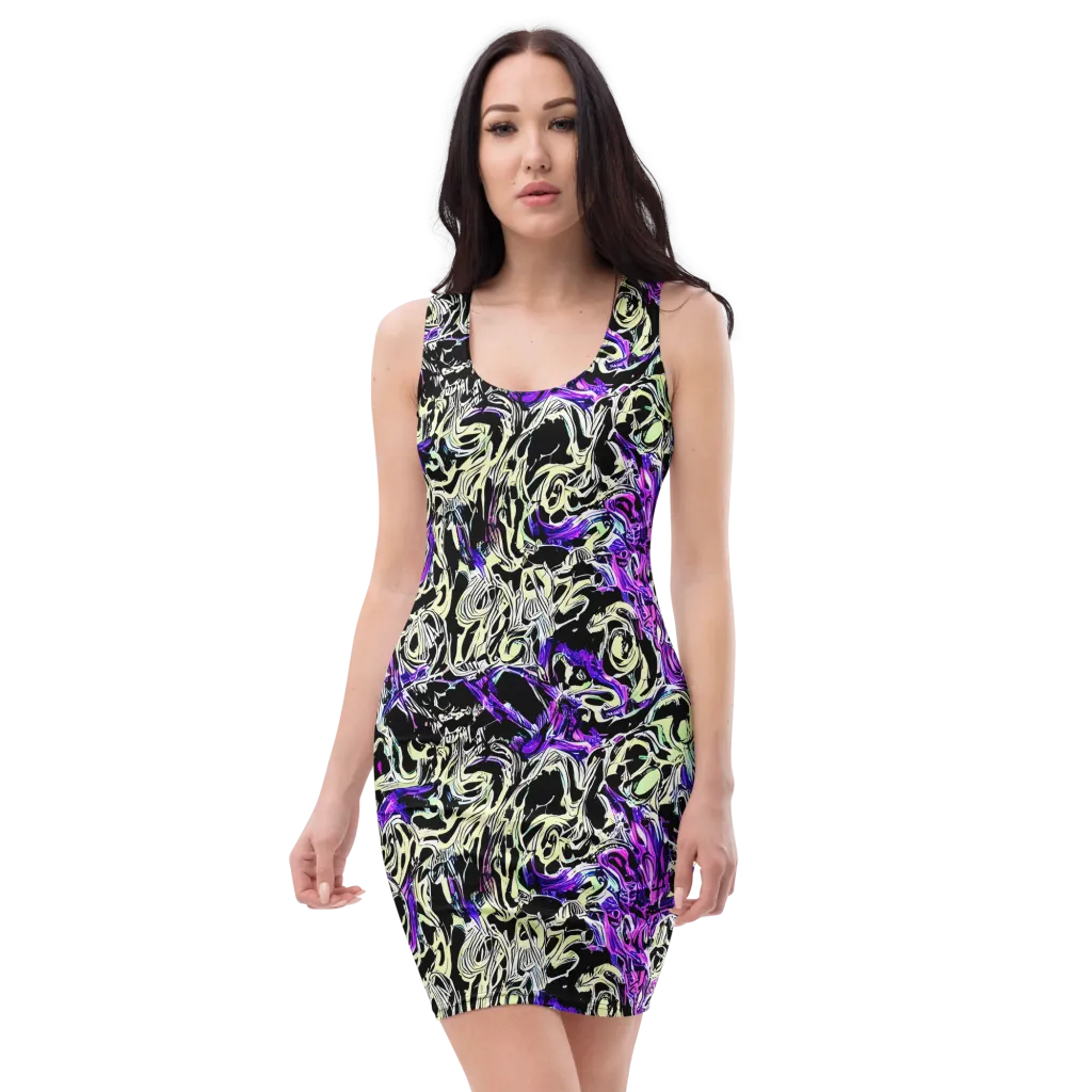 Neon Noir on Bodycon Dress — Front