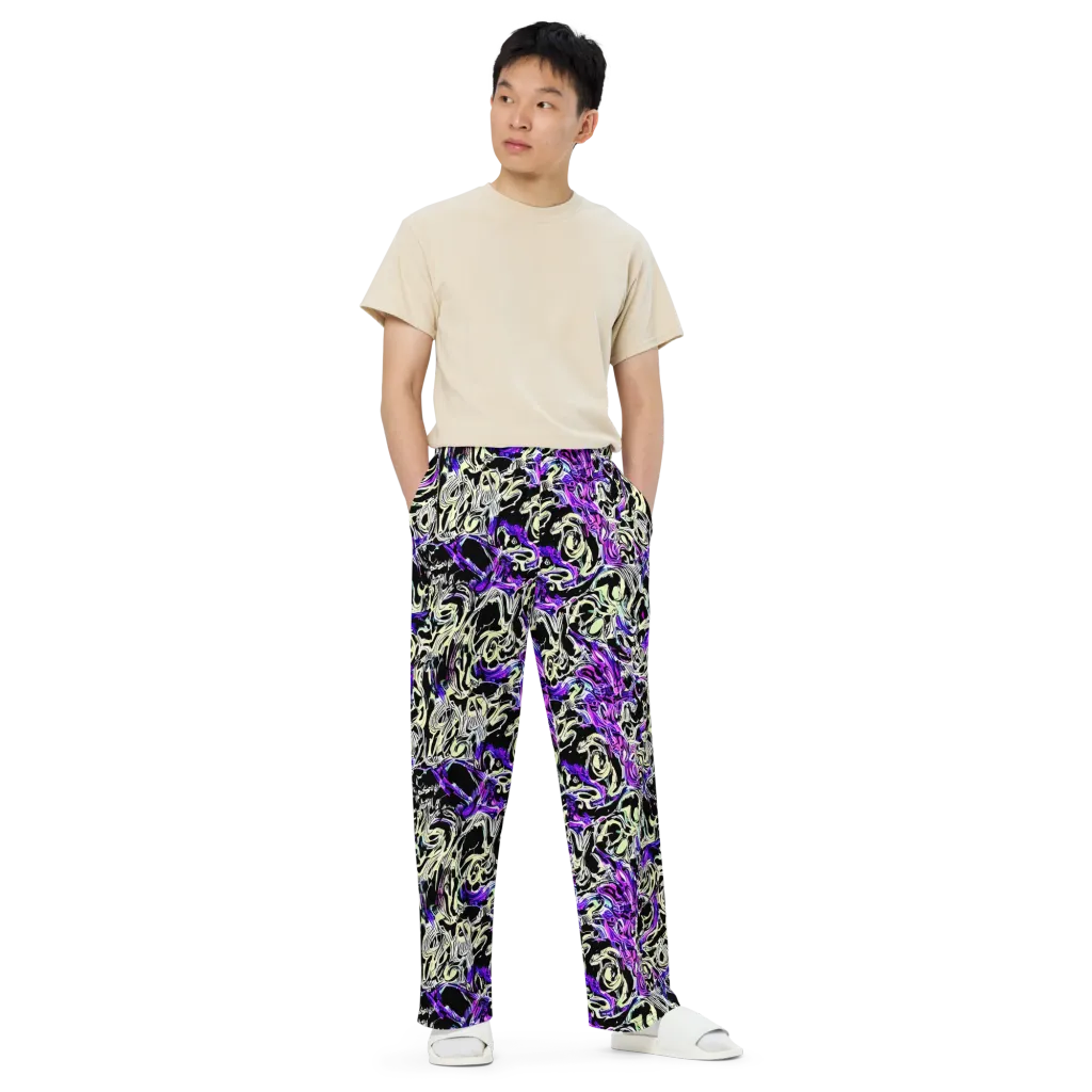 Neon Noir on Wide-Leg Pants — Front