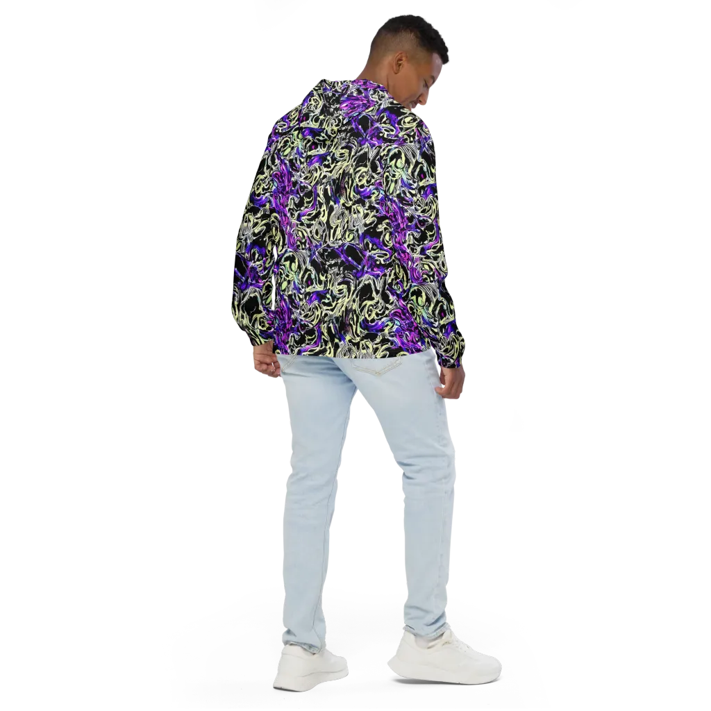 Neon Noir on Men's Windbreaker — Back