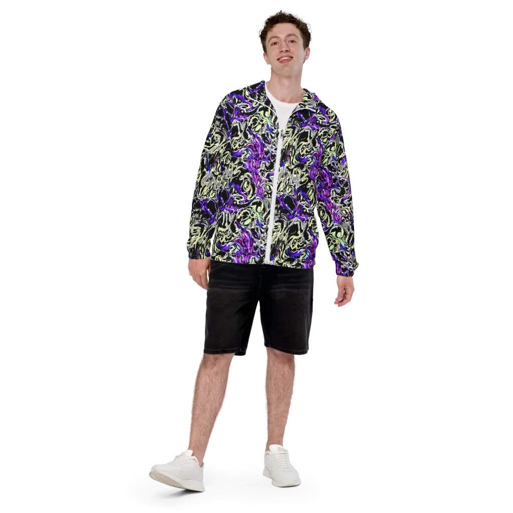 Neon Noir on Men's Windbreaker — Front