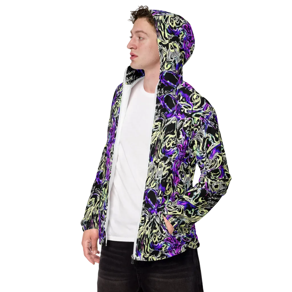 Neon Noir on Men's Windbreaker — Left Front