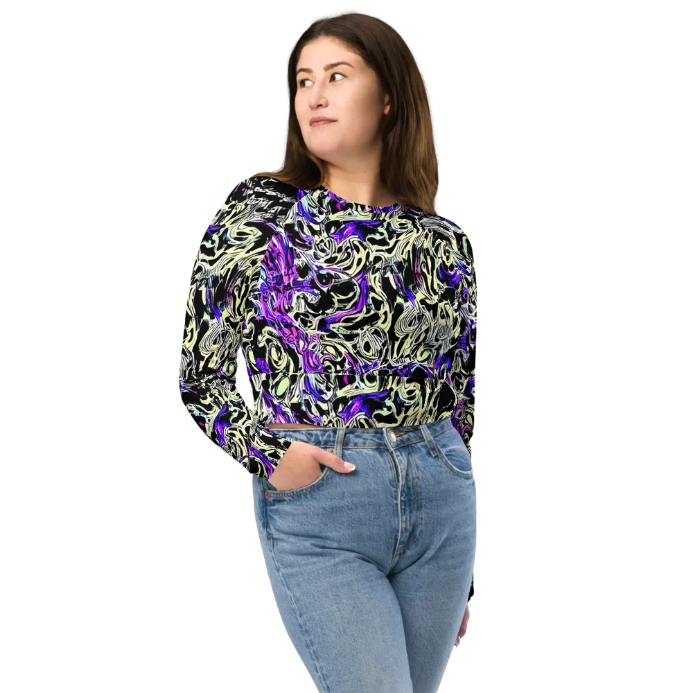 Neon Noir on Long Sleeve Crop Top — Front