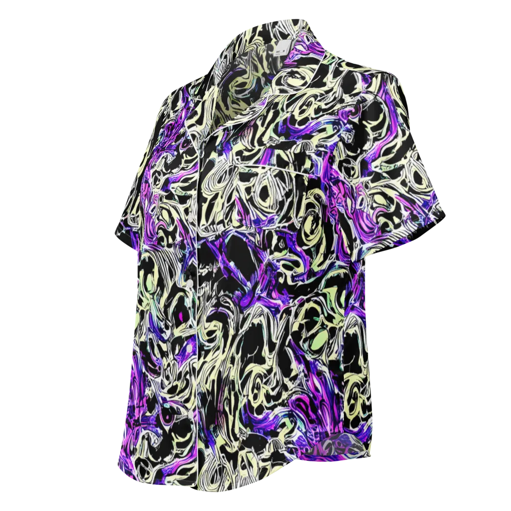 Neon Noir on Women's Short Sleeve Pajama Top — Left Front
