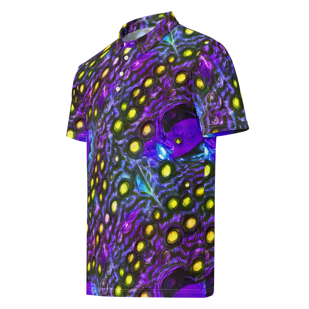 Neon Night Garden on Men's Slim Fit Polo Shirt — Left Front