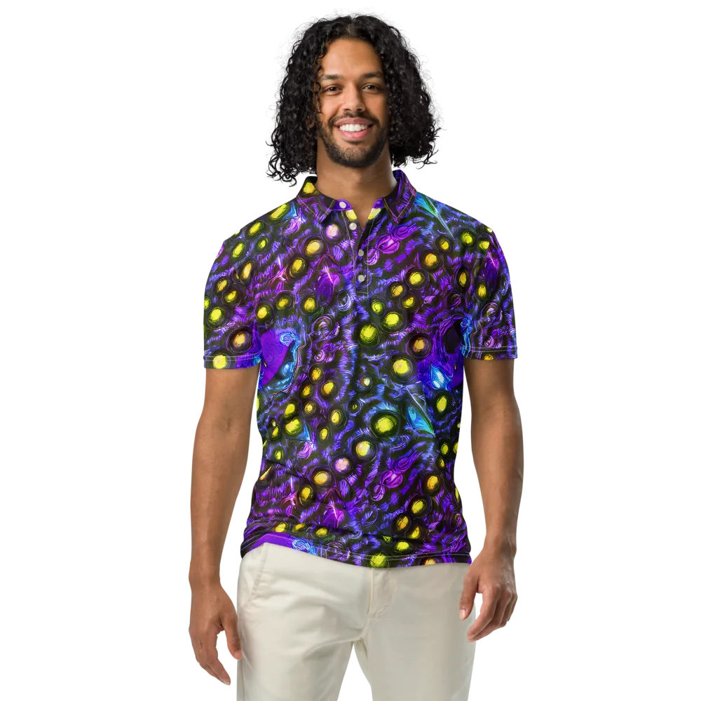 Neon Night Garden on Men's Slim Fit Polo Shirt — Front
