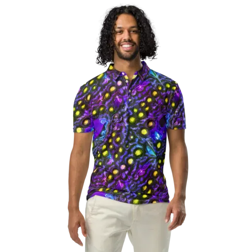Neon Night Garden on a Men's Slim Fit Polo Shirt