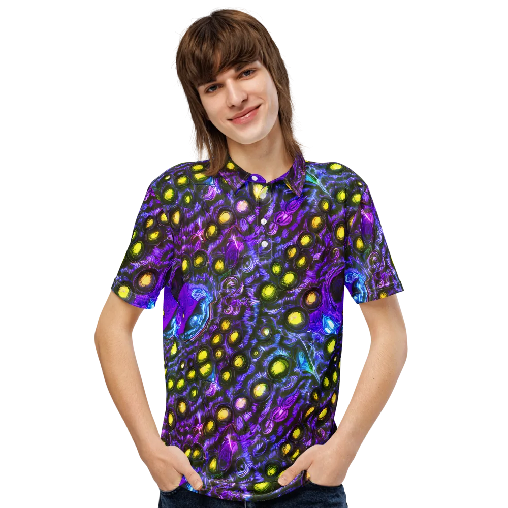 Neon Night Garden on Men's Slim Fit Polo Shirt — Front