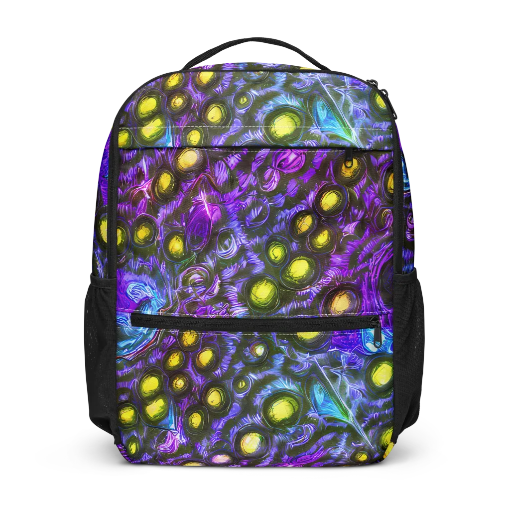 Neon Night Garden on Utility Backpack — Front
