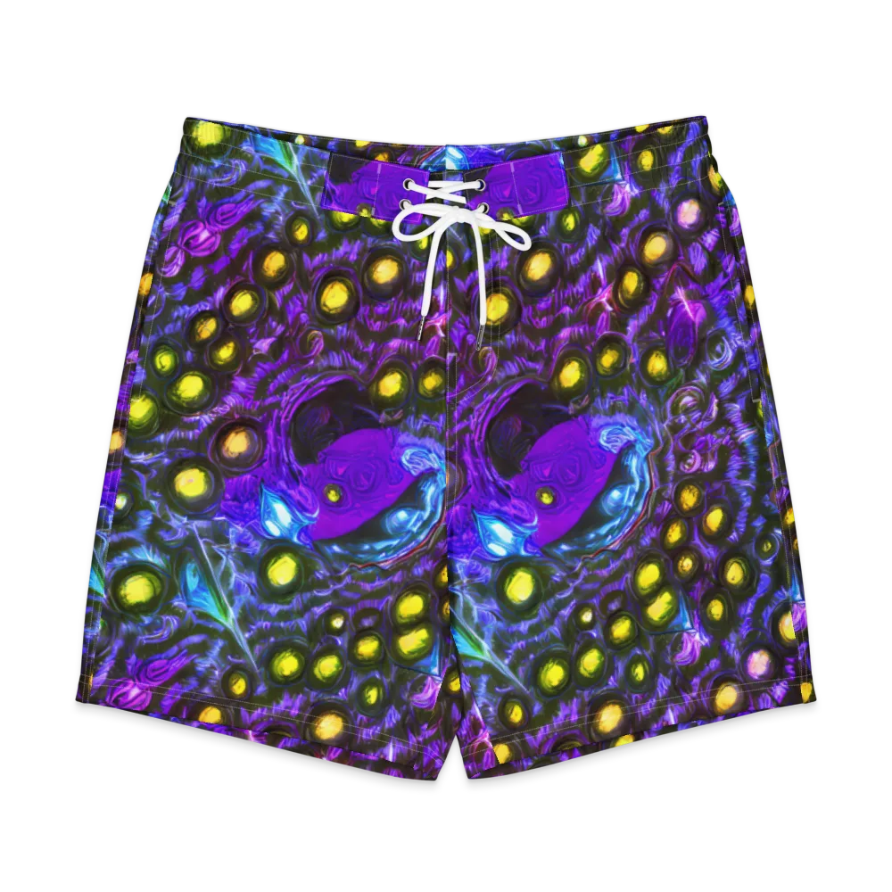 Neon Night Garden on Men's Board Shorts — Front