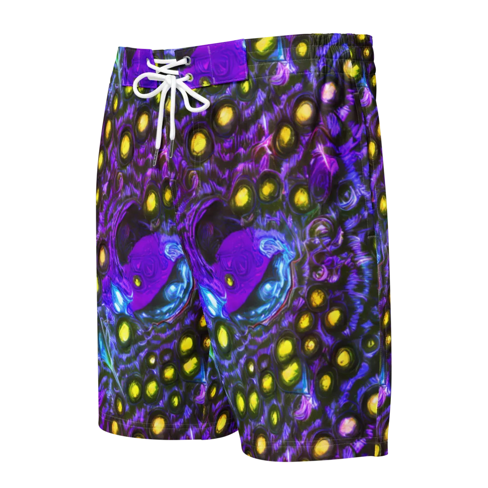 Neon Night Garden on Men's Board Shorts — Front