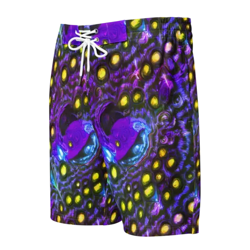 Neon Night Garden on a Men's Board Shorts