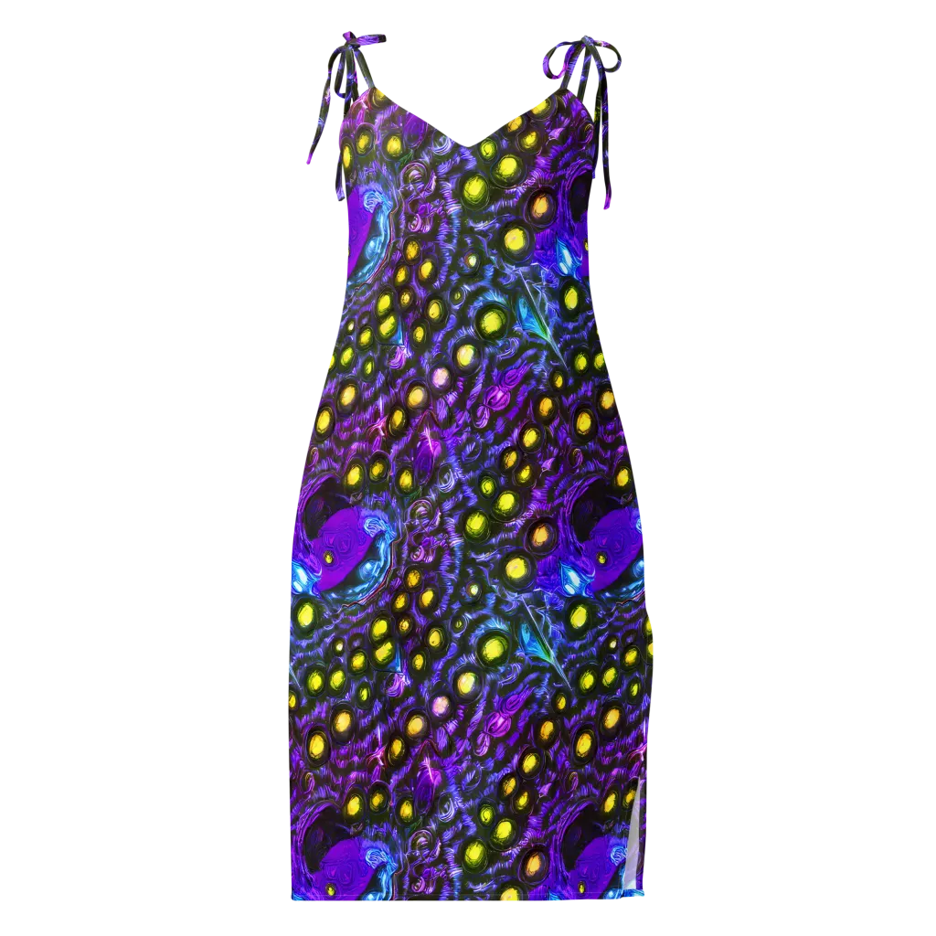 Neon Night Garden on Slip Dress — Front