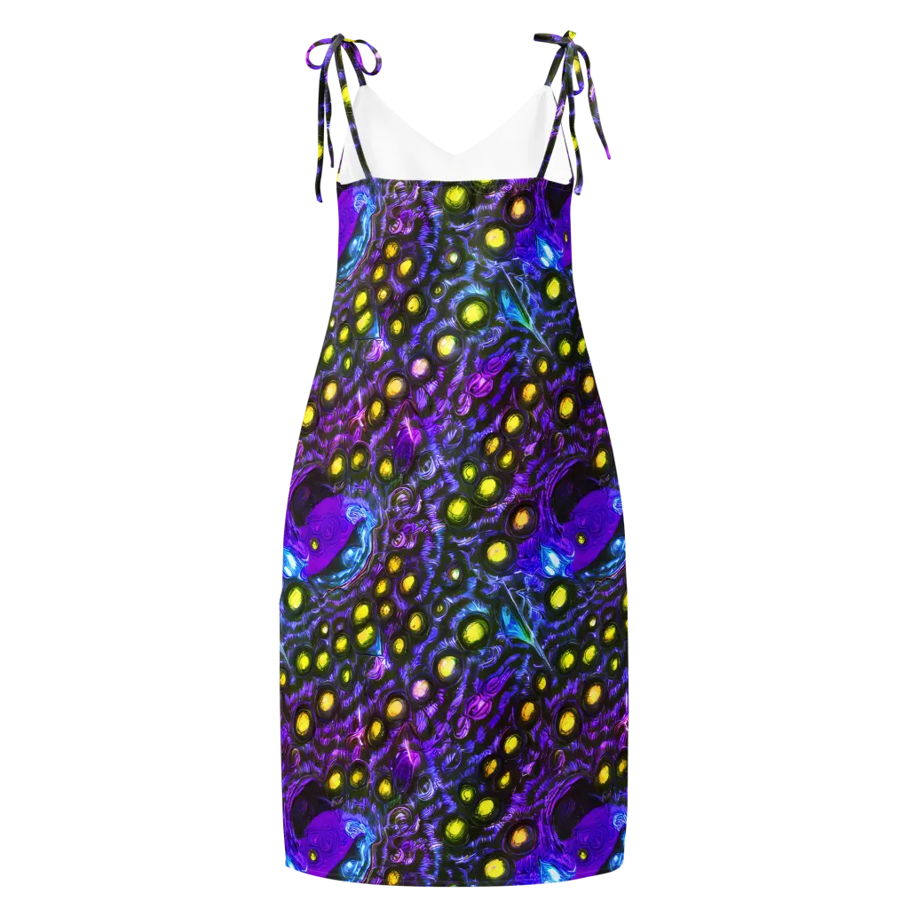 Neon Night Garden on Slip Dress — Back