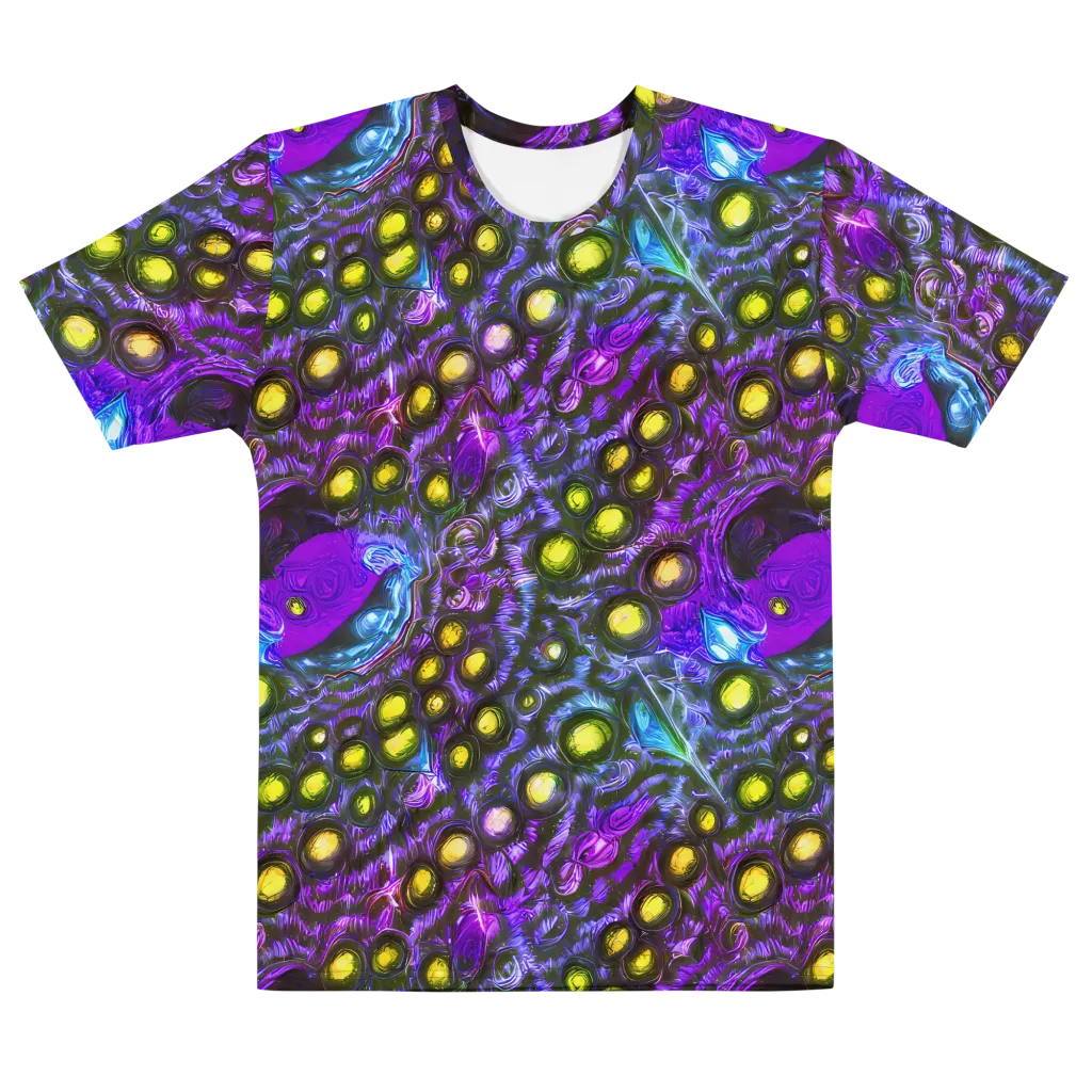 Neon Night Garden on Men's Cotton Crew Neck T-Shirt — Front