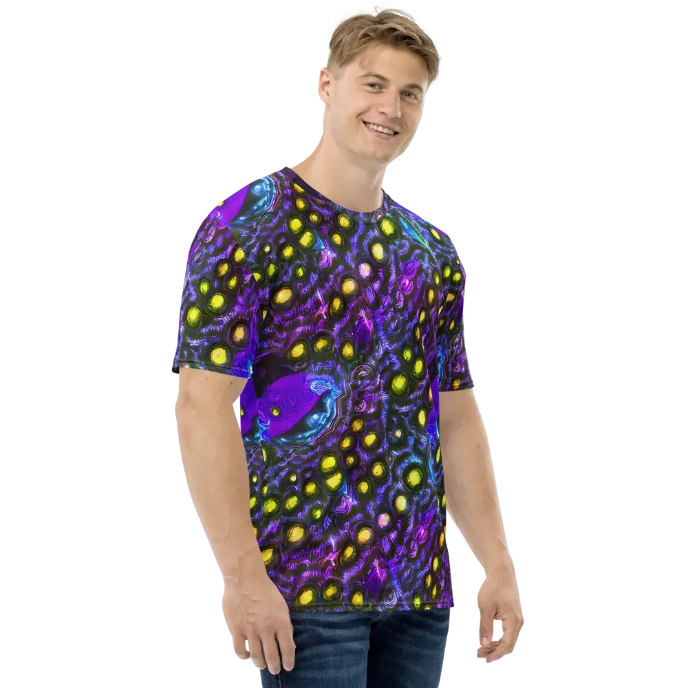 Neon Night Garden on Men's Crew Neck T-Shirt — Right