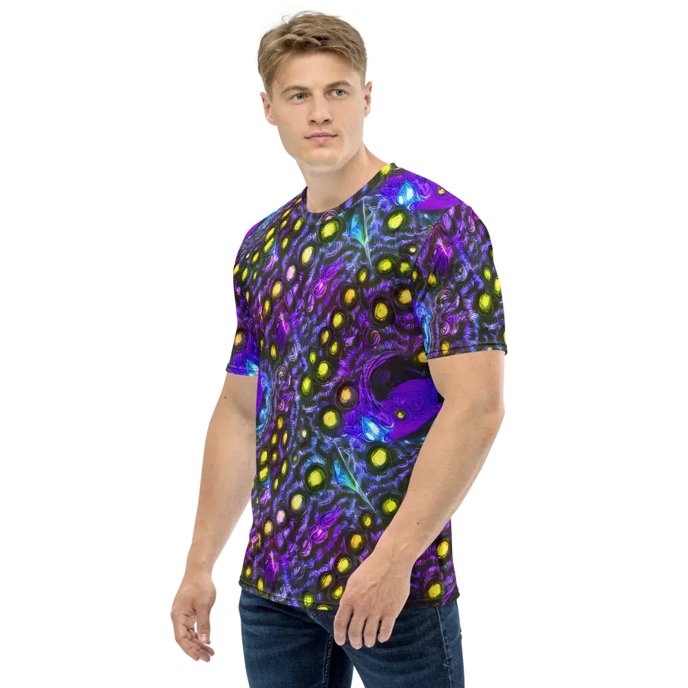 Neon Night Garden on Men's Crew Neck T-Shirt — Left