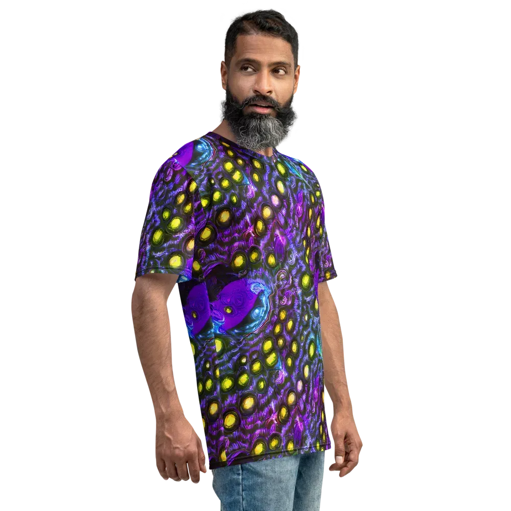 Neon Night Garden on Men's Crew Neck T-Shirt — Right