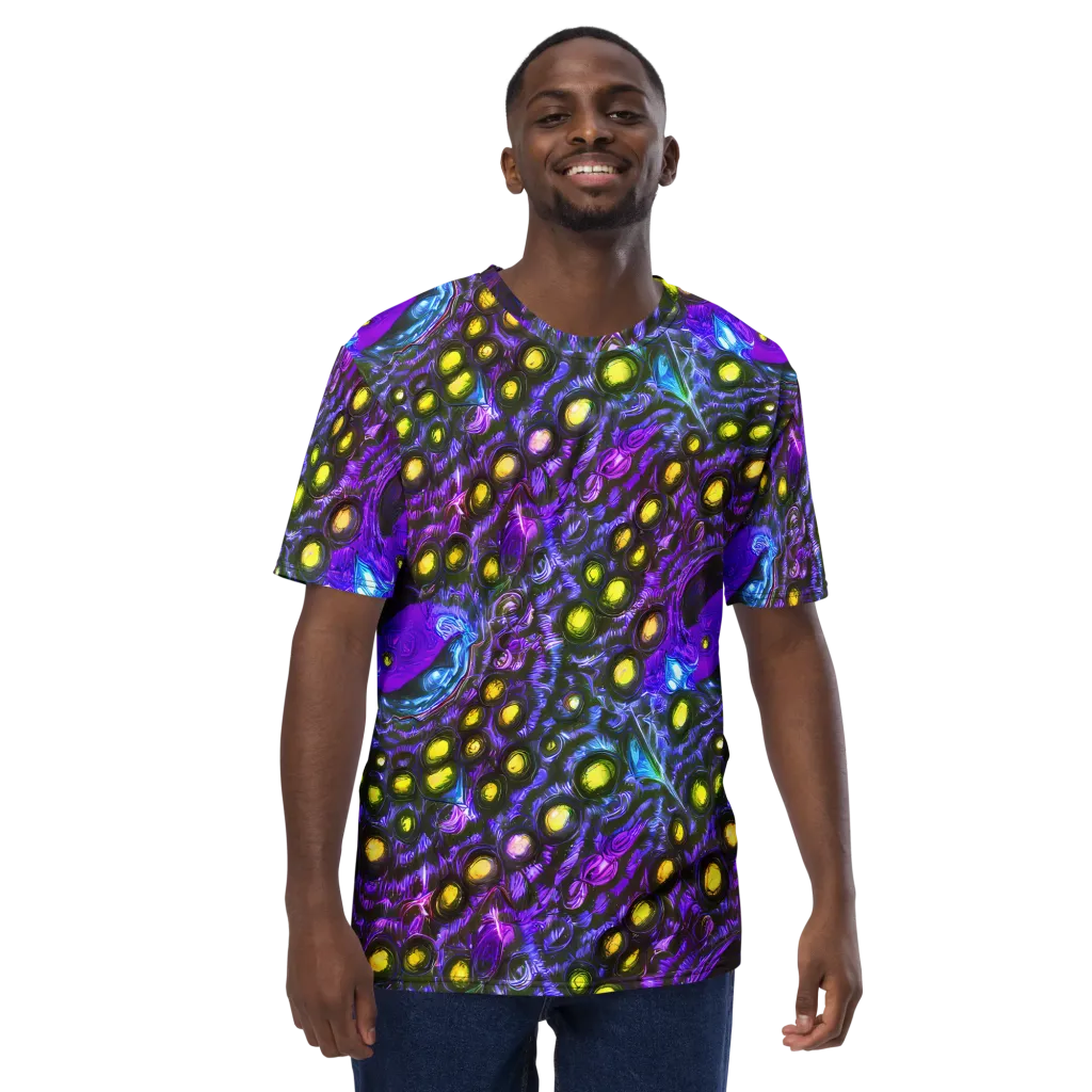 Neon Night Garden on Men's Crew Neck T-Shirt — Front