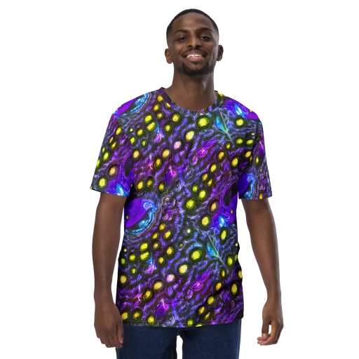 Neon Night Garden on a Men's Crew Neck T-Shirt