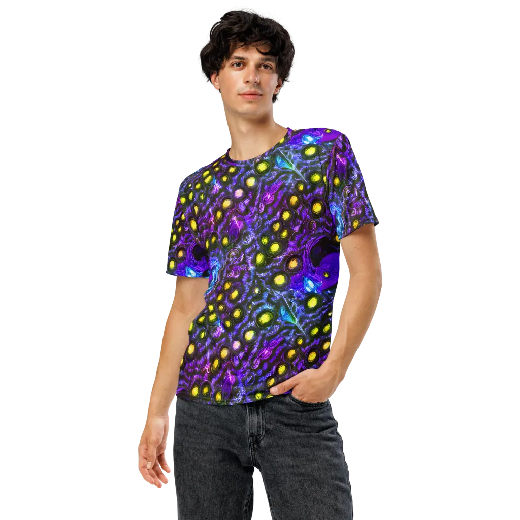 Neon Night Garden on Men's Crew Neck T-Shirt — Front