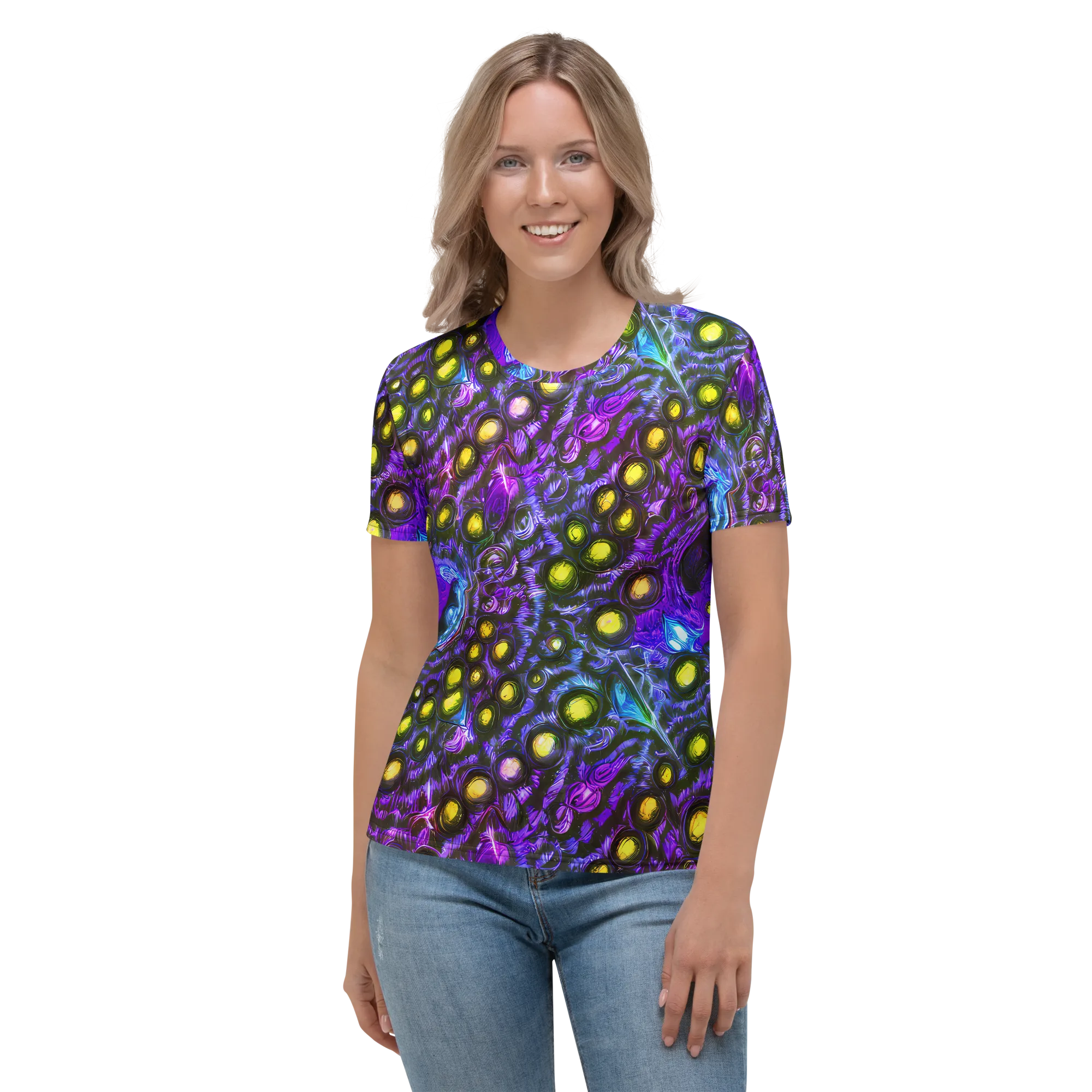 Neon Night Garden on Women's Crew Neck T-Shirt — Front