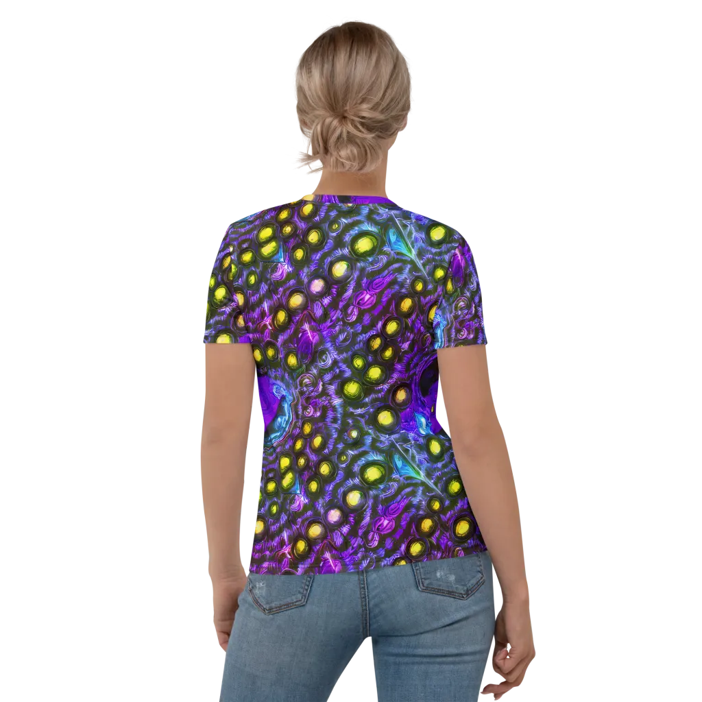 Neon Night Garden on Women's Crew Neck T-Shirt — Back