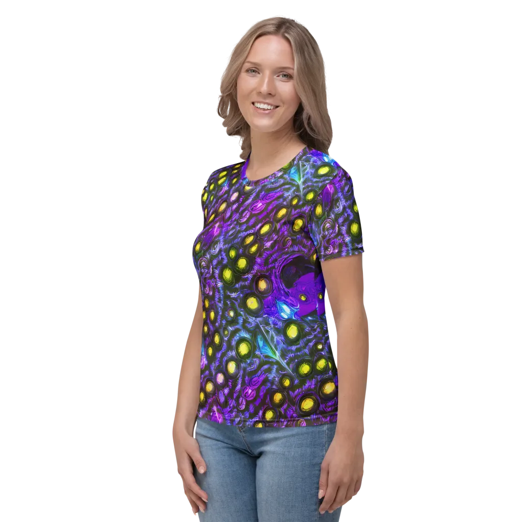 Neon Night Garden on Women's Crew Neck T-Shirt — Left