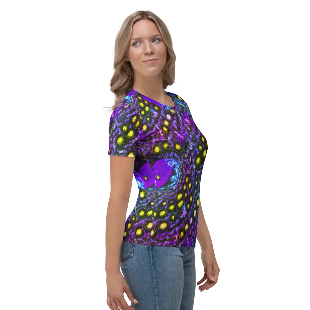 Neon Night Garden on Women's Crew Neck T-Shirt — Right
