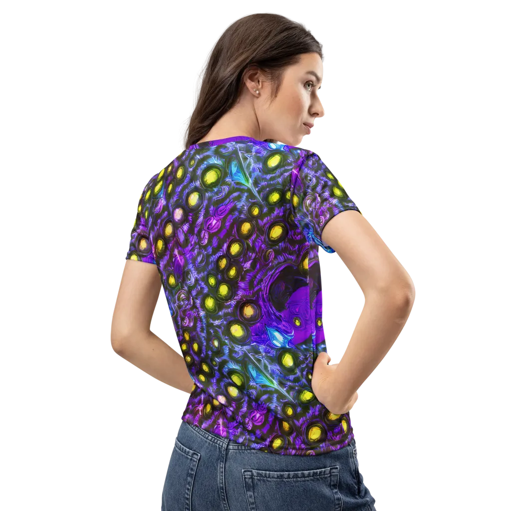 Neon Night Garden on Women's Crew Neck T-Shirt — Back