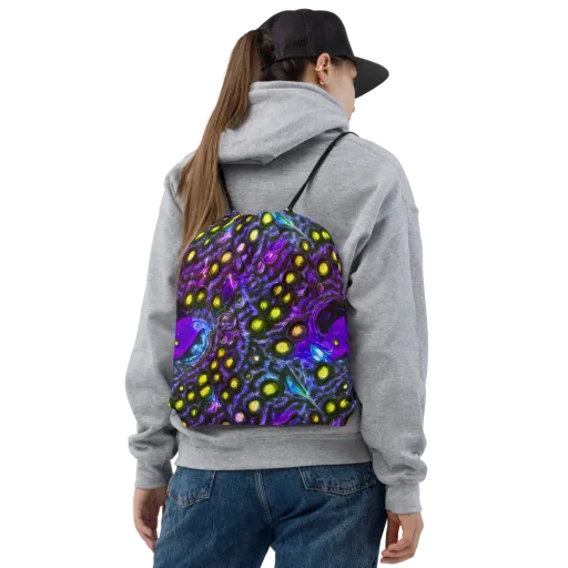 Neon Night Garden on a Drawstring Bag