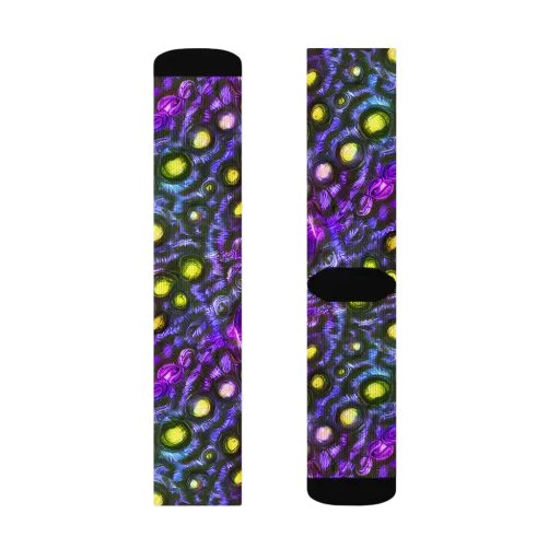 Neon Night Garden on a Socks