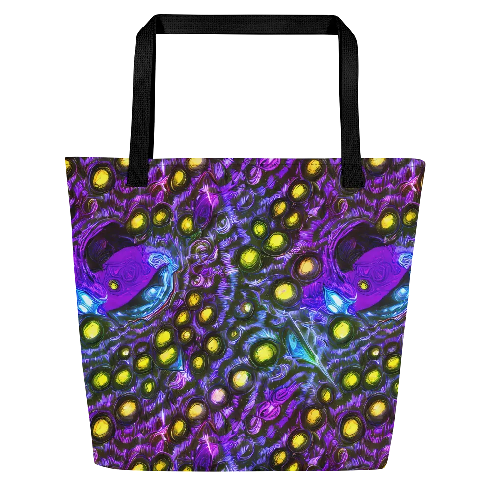 Neon Night Garden on Large Tote Bag W/ Pocket — Front