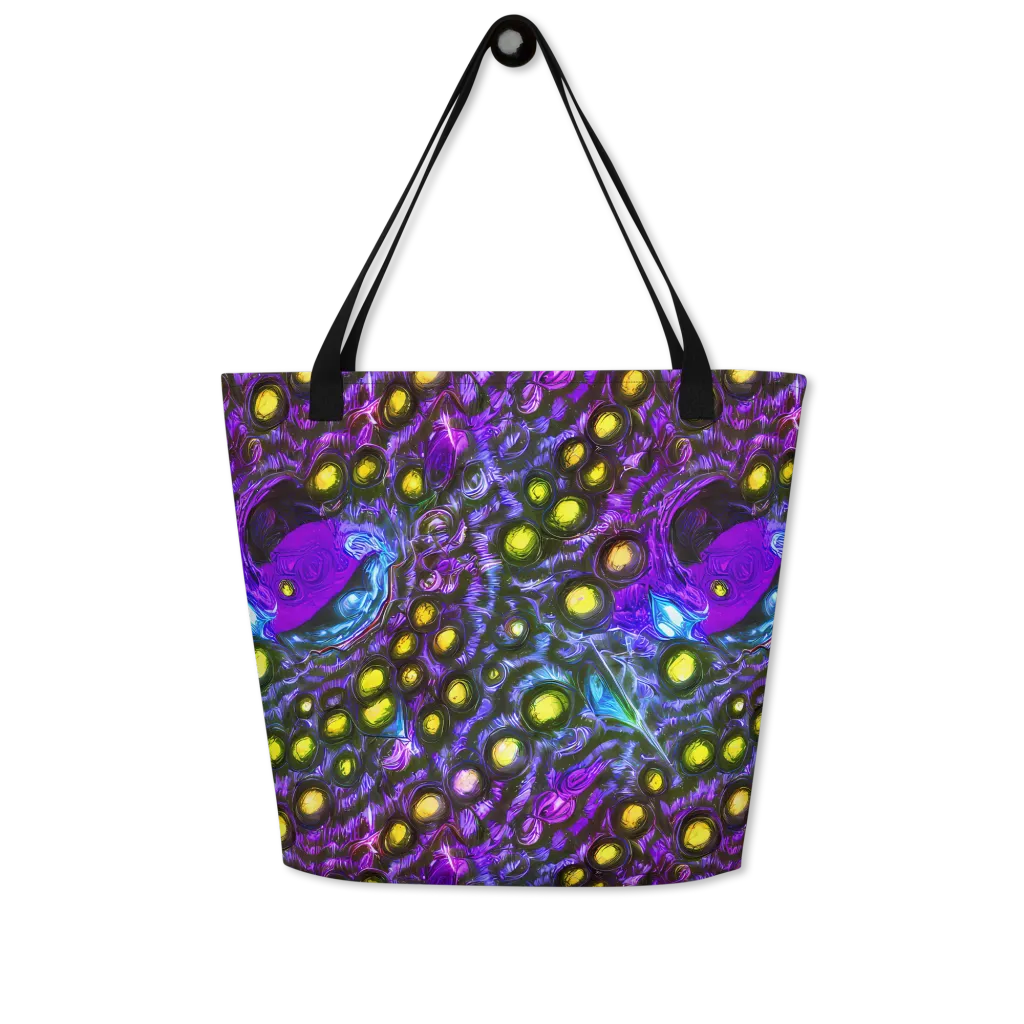 Neon Night Garden on Large Tote Bag W/ Pocket — Front