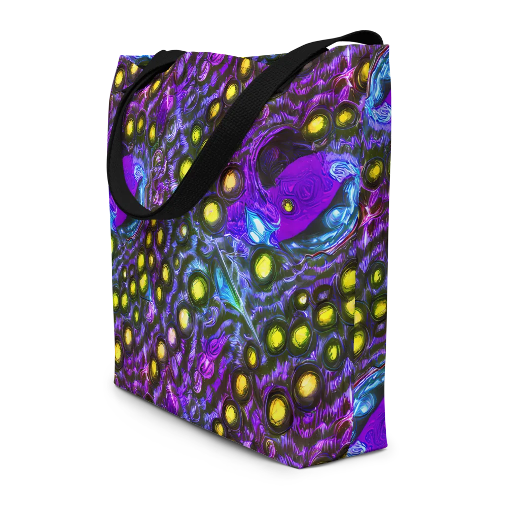 Neon Night Garden on Large Tote Bag W/ Pocket — Front