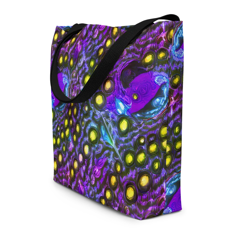 Neon Night Garden on Large Tote Bag W/ Pocket — Front
