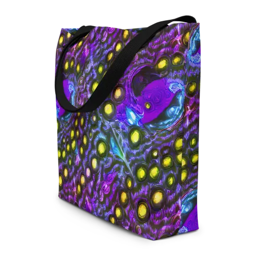 Neon Night Garden on a Large Tote Bag W/ Pocket