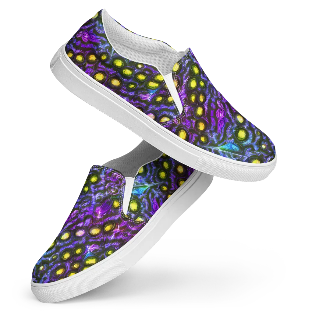 Neon Night Garden on Women's Slip-On Canvas Shoes — Front