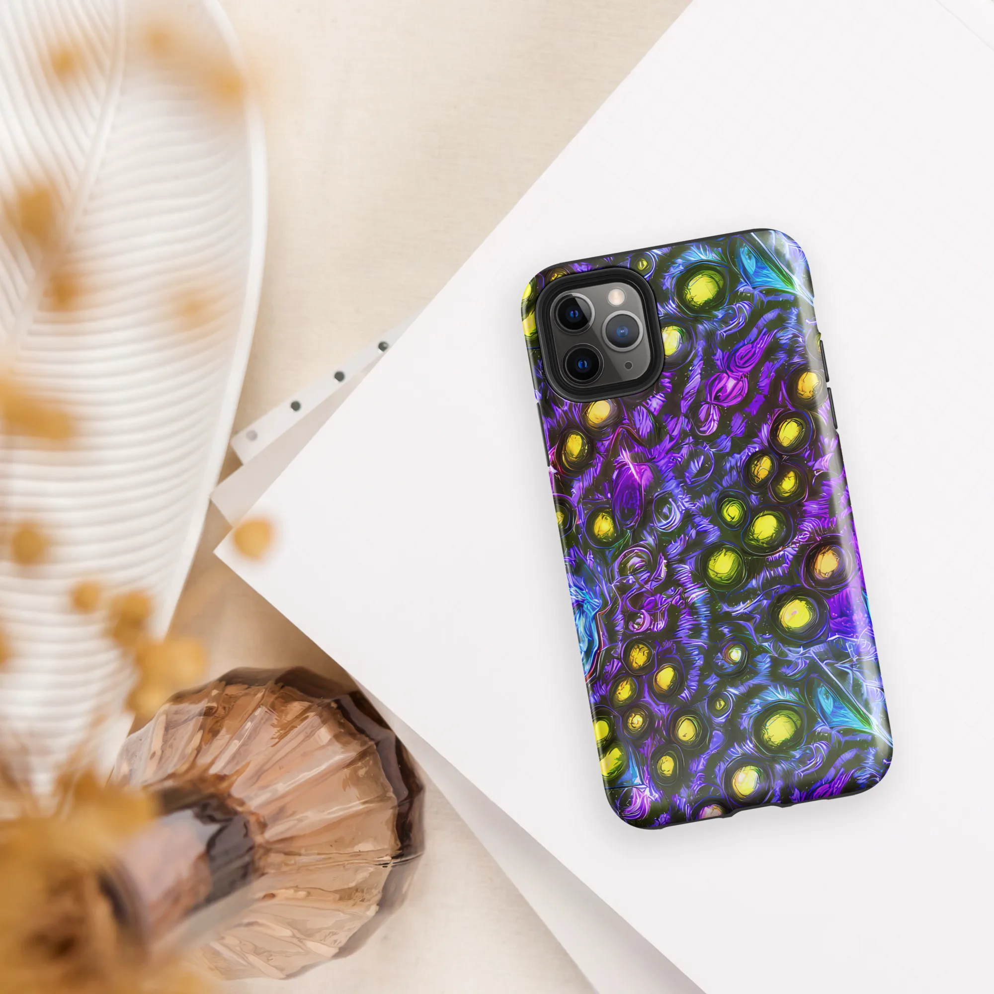 Neon Night Garden on Tough Case for iPhone® — Front