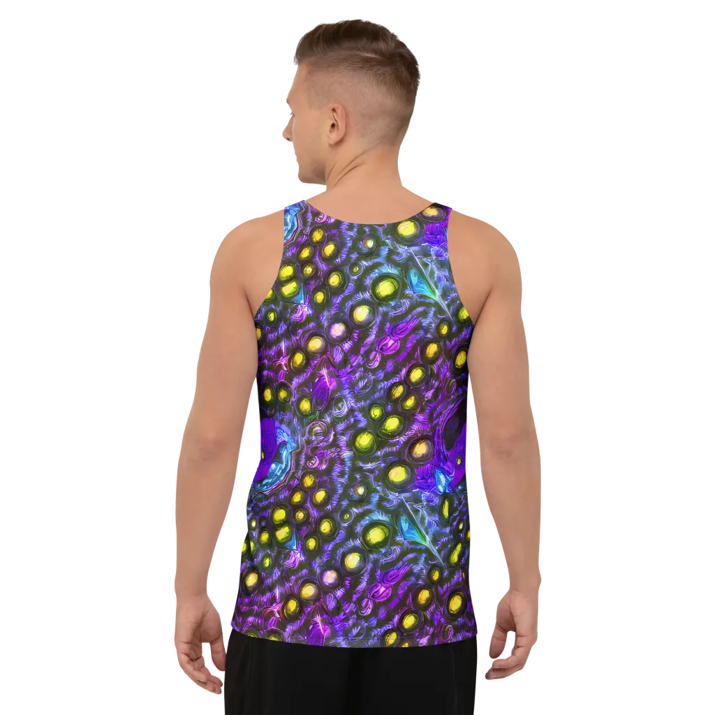 Neon Night Garden on Men's Tank Top — Back