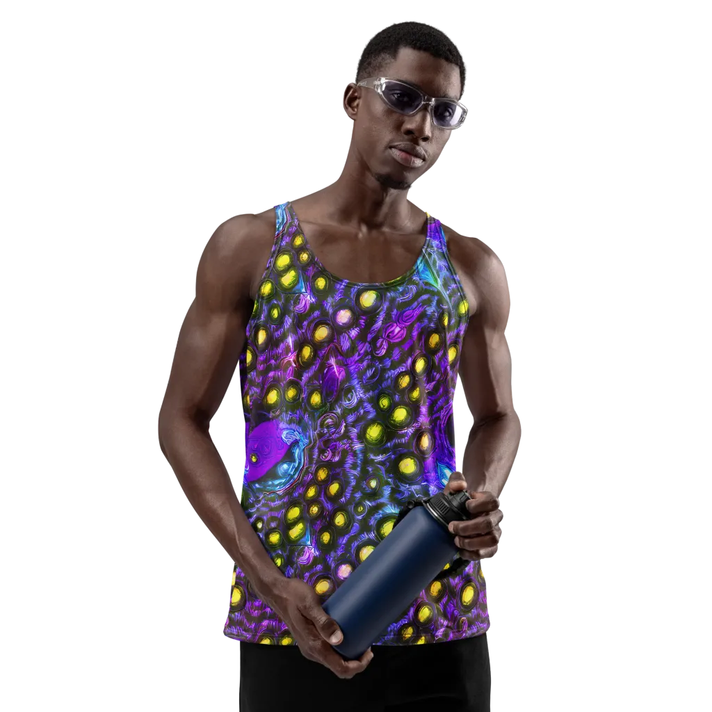 Neon Night Garden on Men's Tank Top — Front