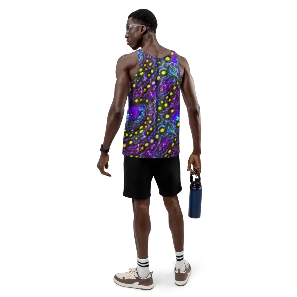 Neon Night Garden on Men's Tank Top — Back