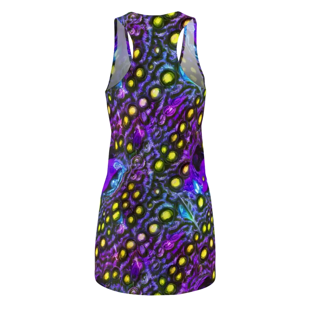 Neon Night Garden on Racerback Dress — Back