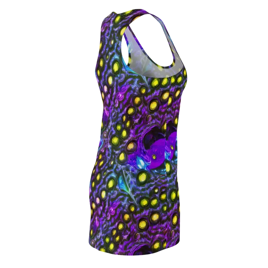Neon Night Garden on Racerback Dress — Back Side