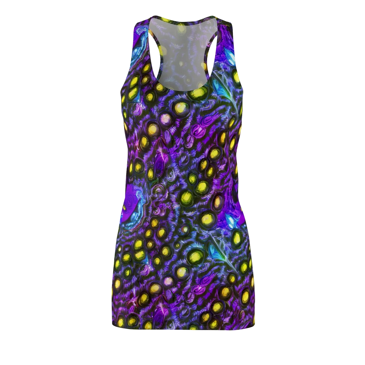 Neon Night Garden on Racerback Dress — Front