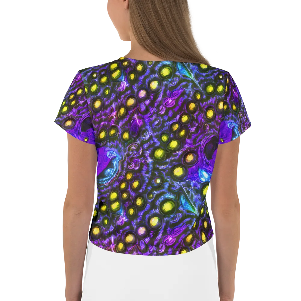 Neon Night Garden on Crop Tee — Back